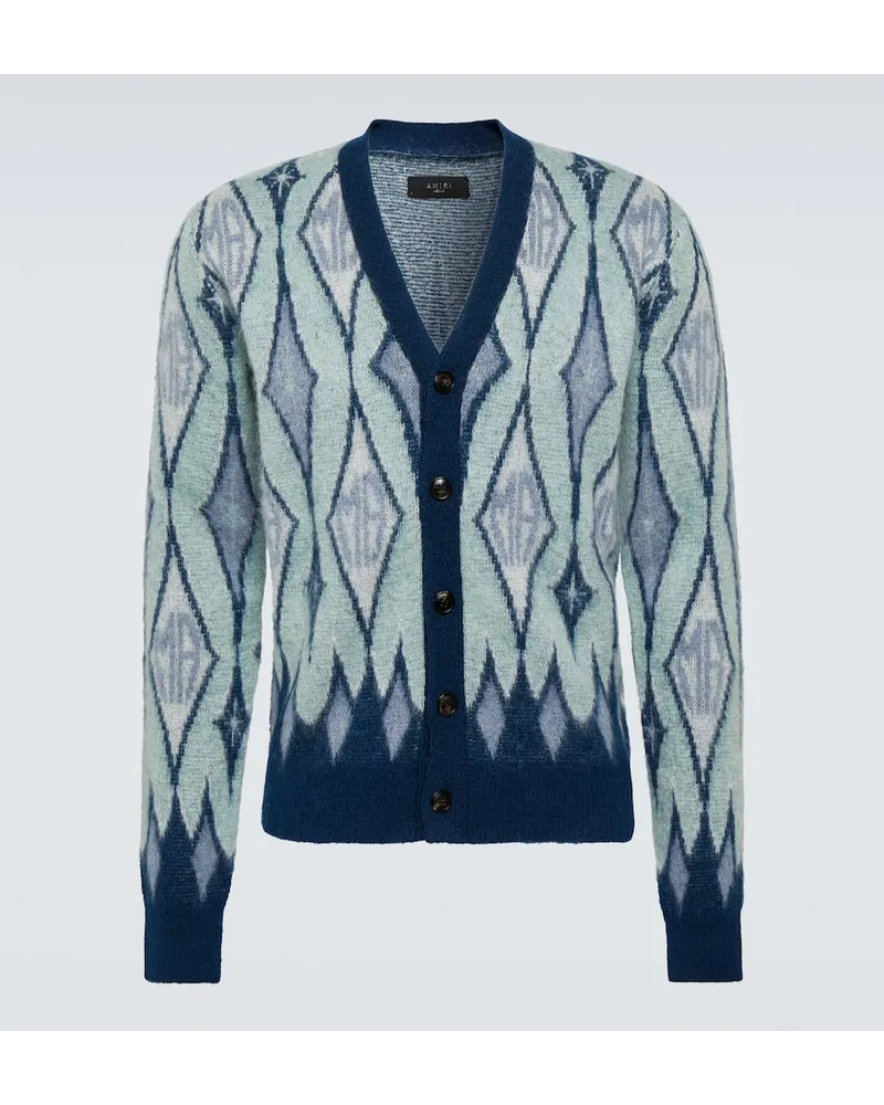 Amiri Cardigan aus einem Mohairgemisch Blau