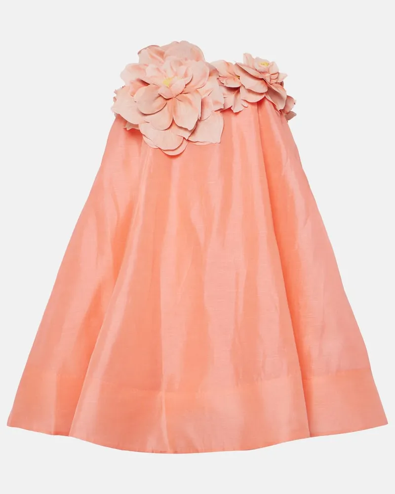 Zimmermann Minikleid Natura aus Organza Rosa