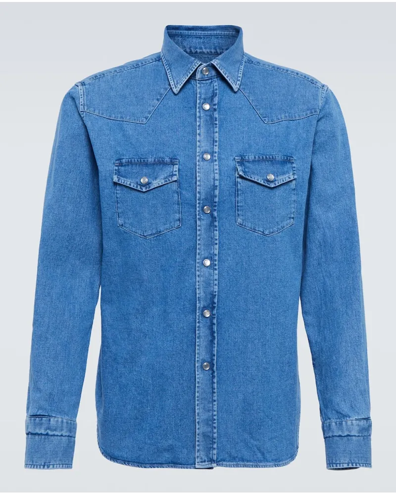 Tom Ford Jeanshemd Blau