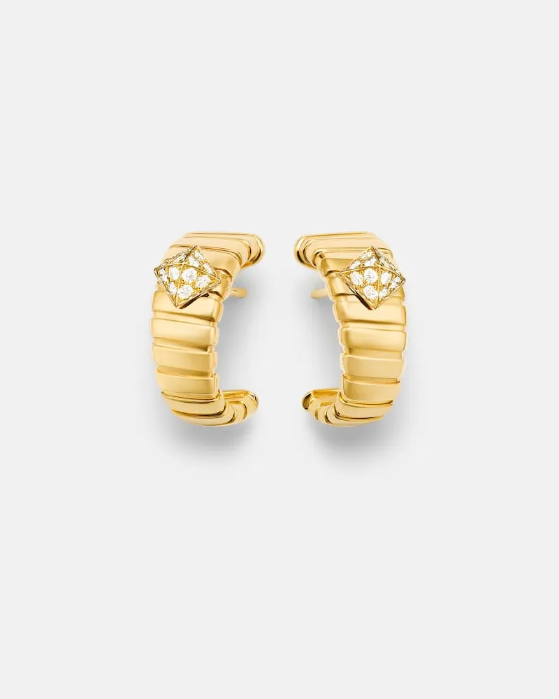 Bulgari Ohrringe Bvlgari Tubogas aus 18kt Gelbgold mit Diamanten Gold