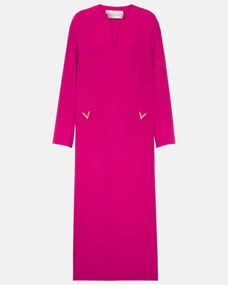 Valentino Garavani Midikleid VGold aus Seide Pink