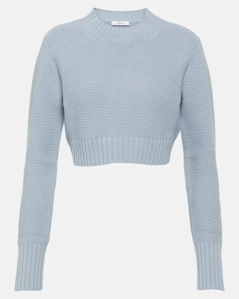 Max Mara Cropped-Pullover Kaya aus Kaschmir Blau