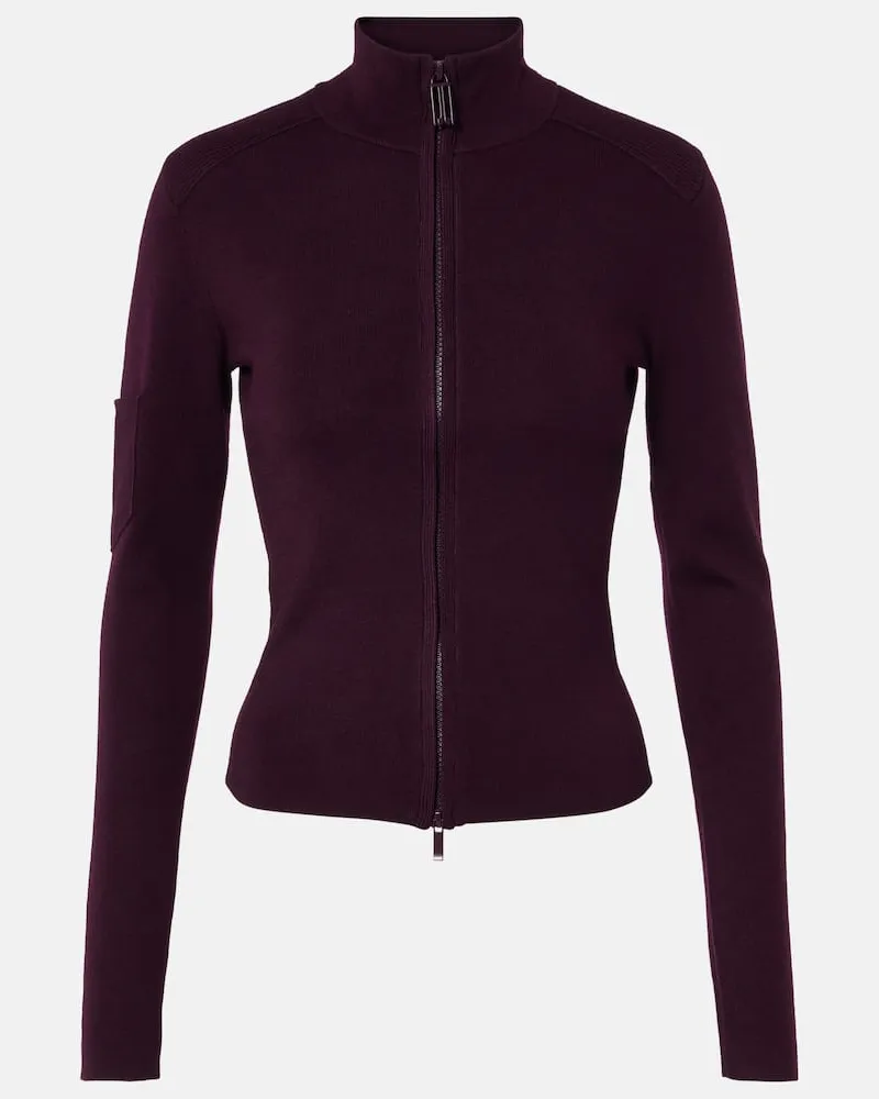 Victoria Beckham Jacke aus einem Wollgemisch Burgunderrot