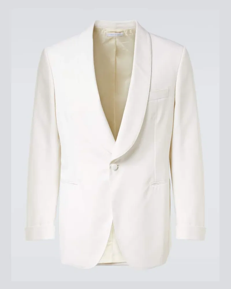 Brioni Blazer aus Wolle Weiß