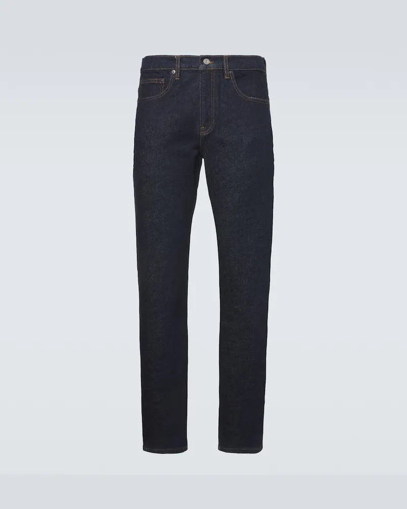 Frame Denim Mid-Rise Straight Jeans Blau