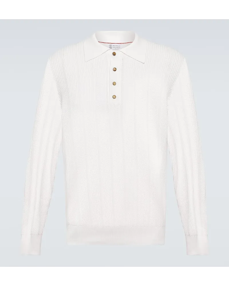 Brunello Cucinelli Polopullover aus Baumwolle Weiss