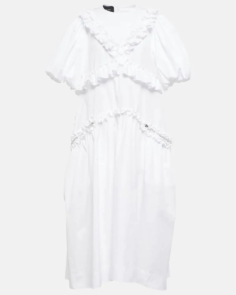 Simone Rocha Midikleid aus Baumwolle Weiß