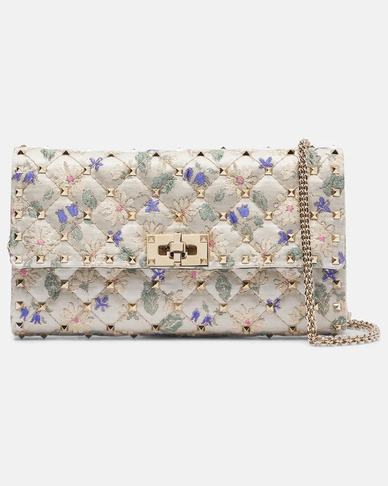 Valentino Garavani Clutch Rockstud Spike Small Weiß