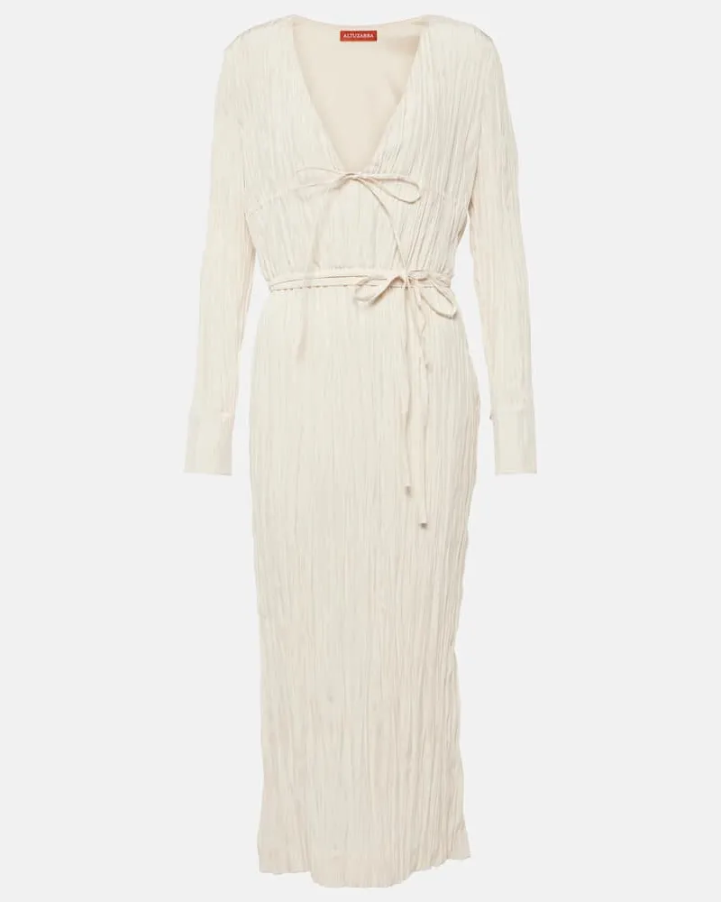 Altuzarra Midikleid Carol aus Satin Weiß