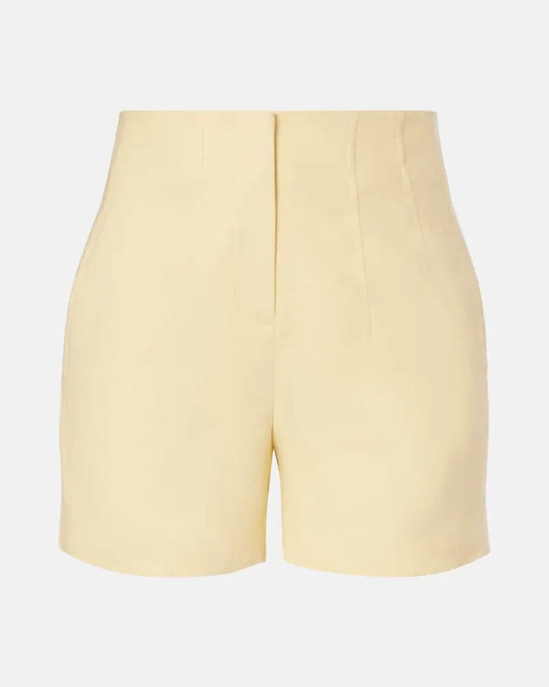 Veronica Beard High-Rise Shorts Brit aus einem Leinengemisch Gelb