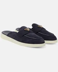 Prada Slippers Saint Tropez aus Veloursleder Blau