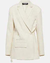 Jacquemus Blazer La Veste Tibau aus einem Leinengemisch Weiss