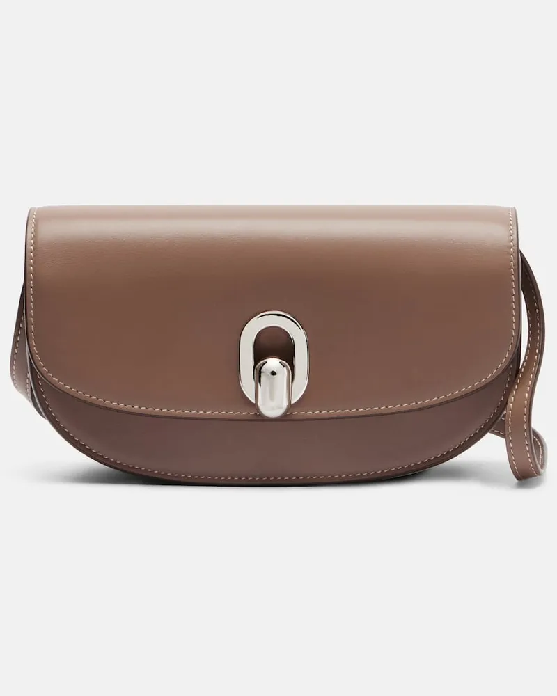SAVETTE Crossbody Bag Tondo aus Leder Beige