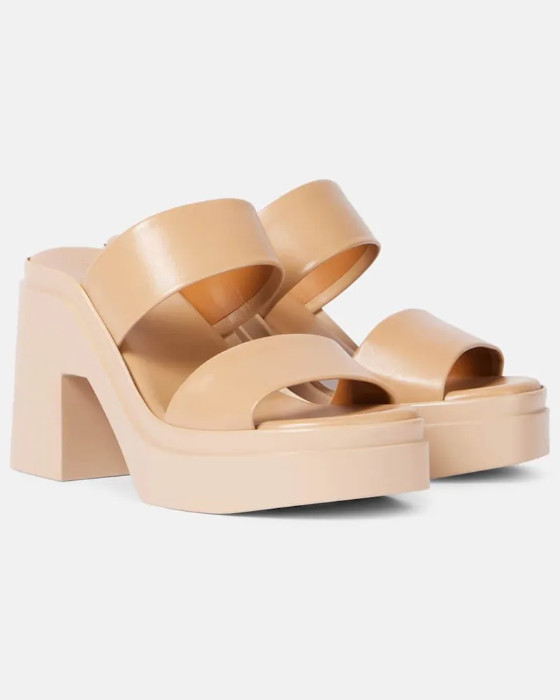 Robert Clergerie Plateausandalen Next aus Leder Beige
