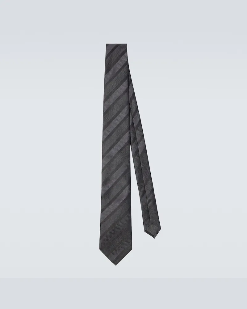 Brunello Cucinelli Krawatte aus Seide Grau