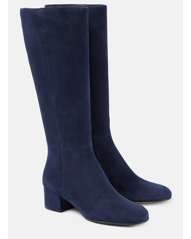 Gianvito Rossi Stiefel Joelle aus Veloursleder Blau