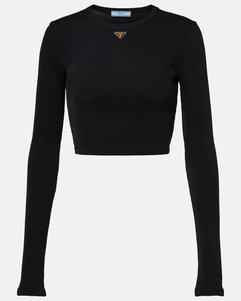 Prada Cropped-Top Schwarz