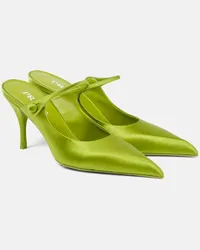 Prada Mules aus Satin Gruen