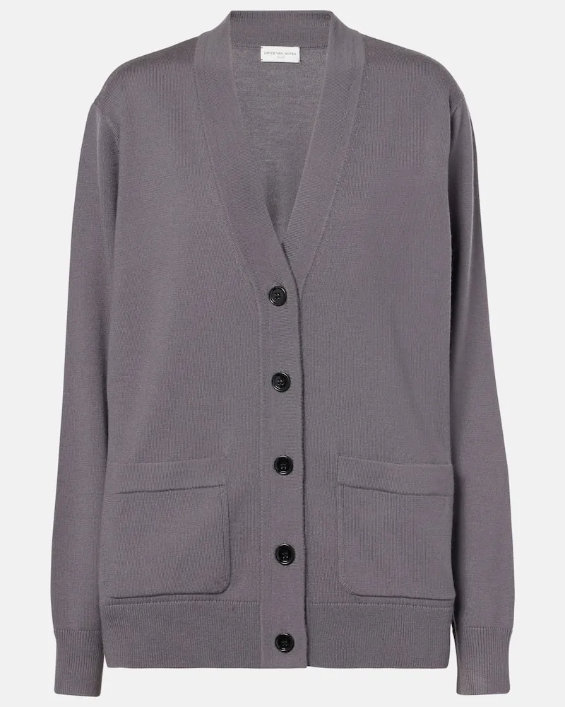 Dries van Noten Cardigan aus Wolle Grau