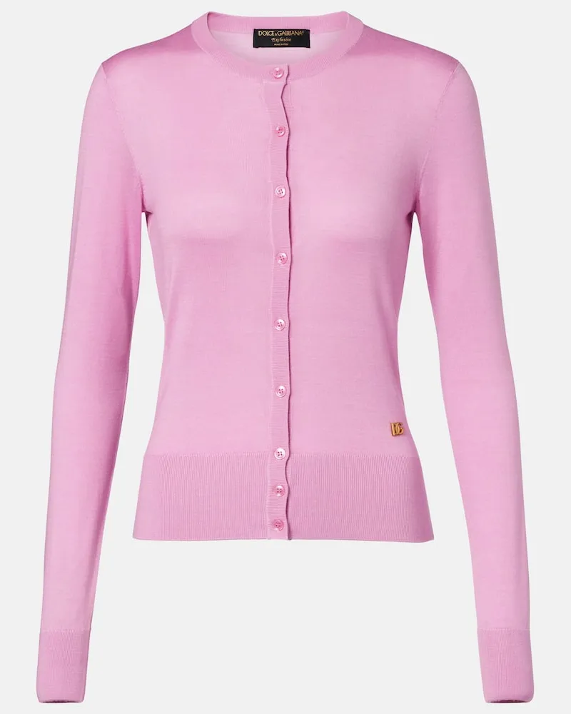 Dolce & Gabbana Cardigan aus Kaschmir und Seide Rosa