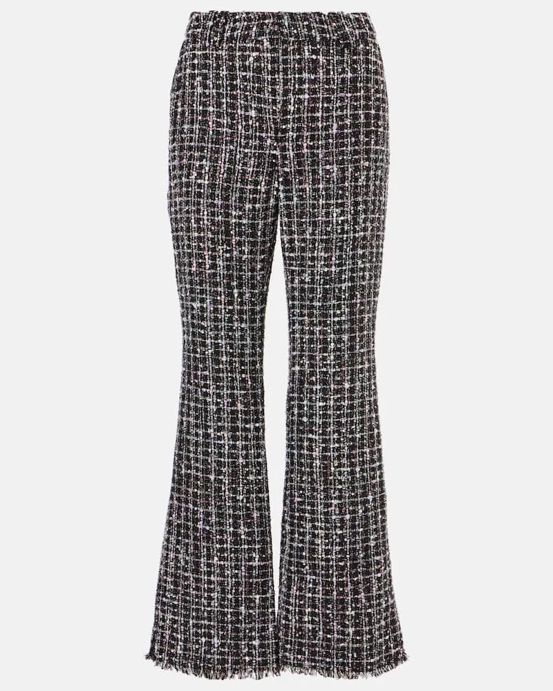 Balmain Schlaghose aus Tweed Schwarz