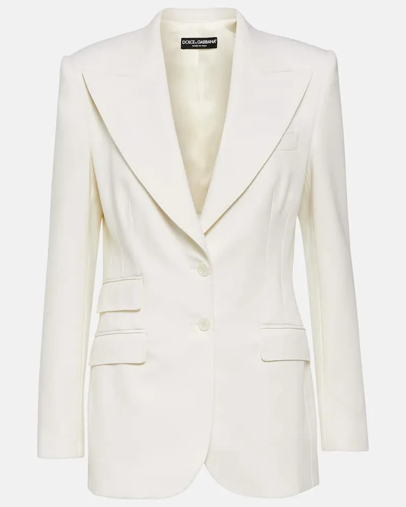Dolce & Gabbana Blazer aus einem Wollgemisch Weiß