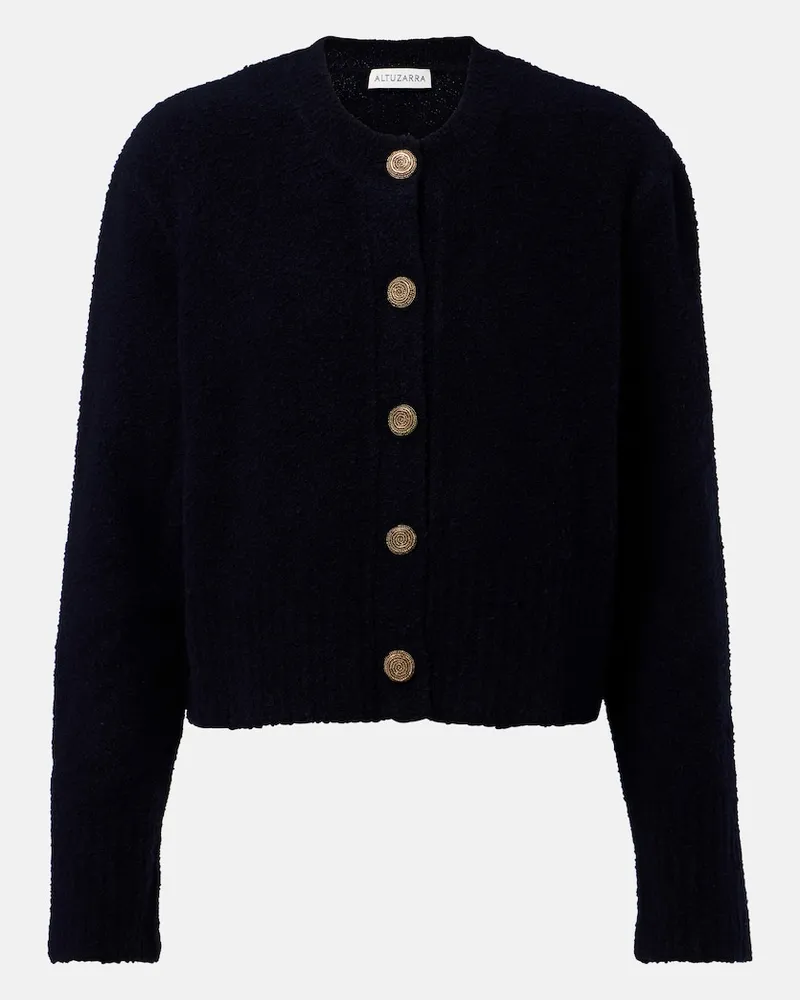 Altuzarra Cropped-Cardigan Harris aus einem Wollgemisch Blau