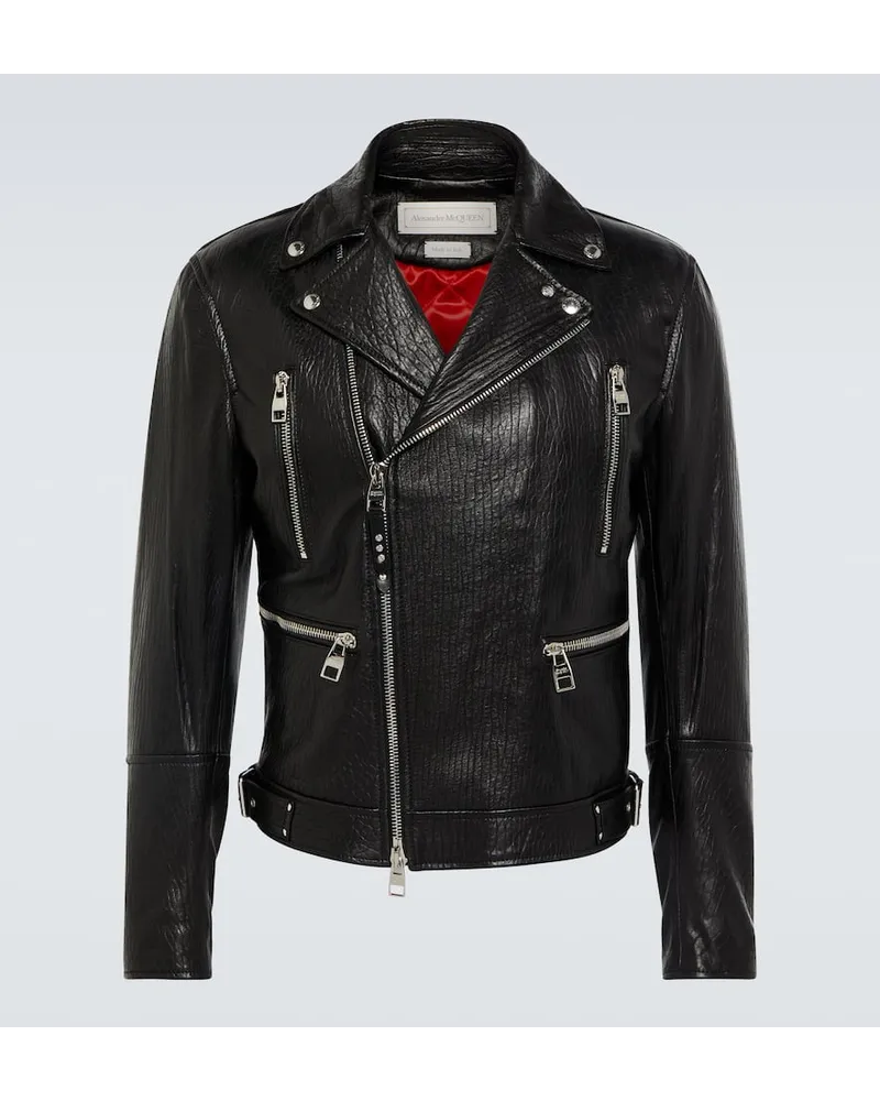 Alexander McQueen Bikerjacke aus Leder Schwarz