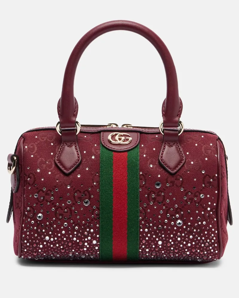 Gucci Verzierte Tote Bag Ophidia Small aus Canvas Rot