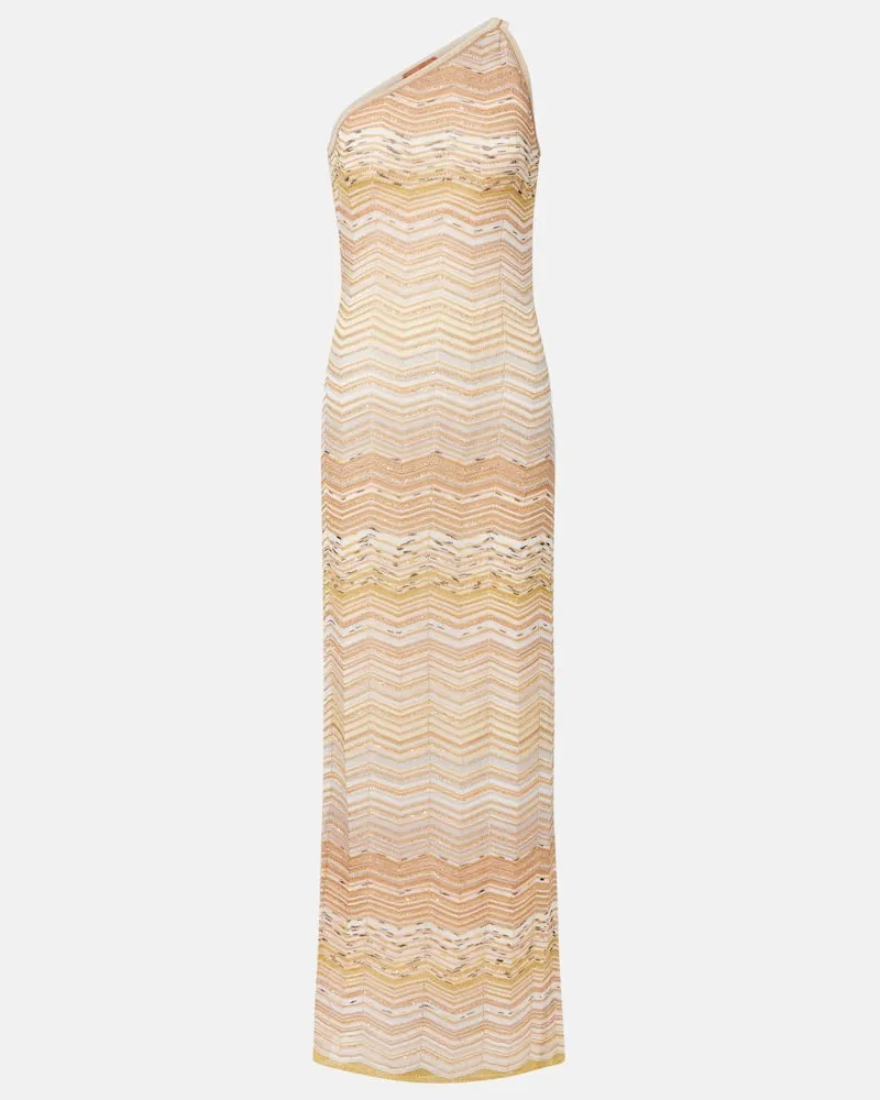 Missoni Maxikleid Zig Zag aus Lamé Gold