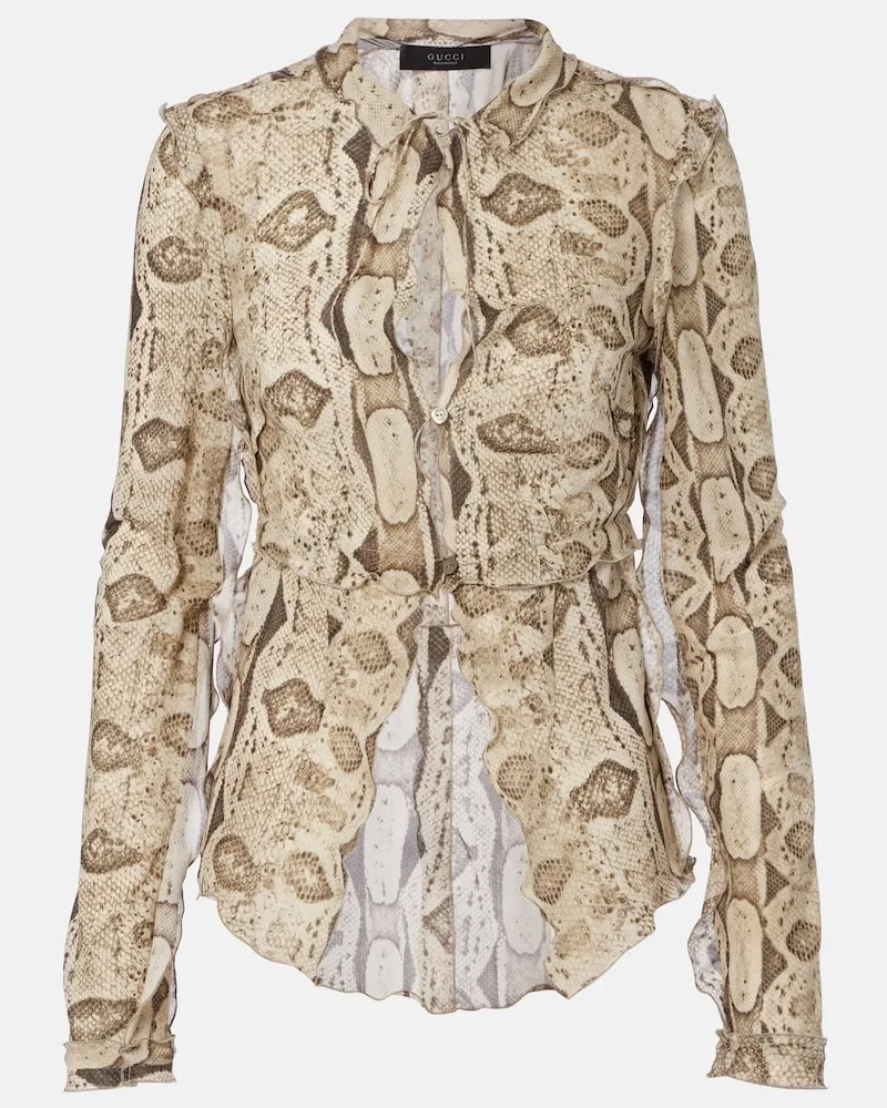 Gucci Bluse aus Seide Grau