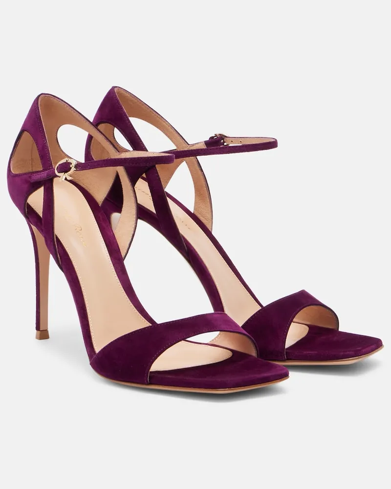 Gianvito Rossi Sandalen aus Veloursleder Violett