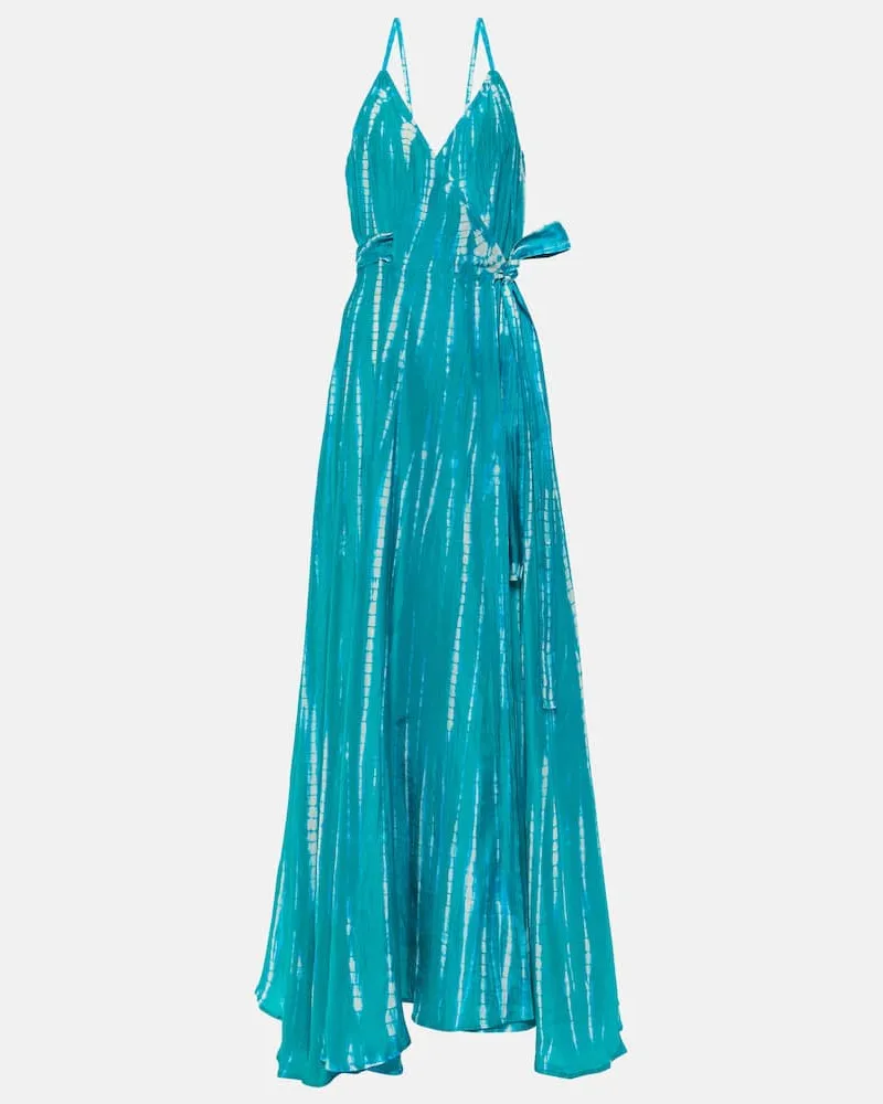 Anna Kosturova Wickelkleid aus Seide Grün