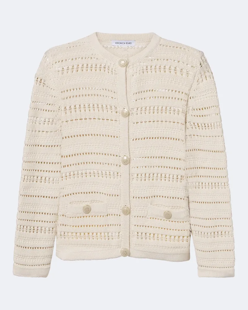 Veronica Beard Cardigan Bellingham aus Baumwolle Weiß