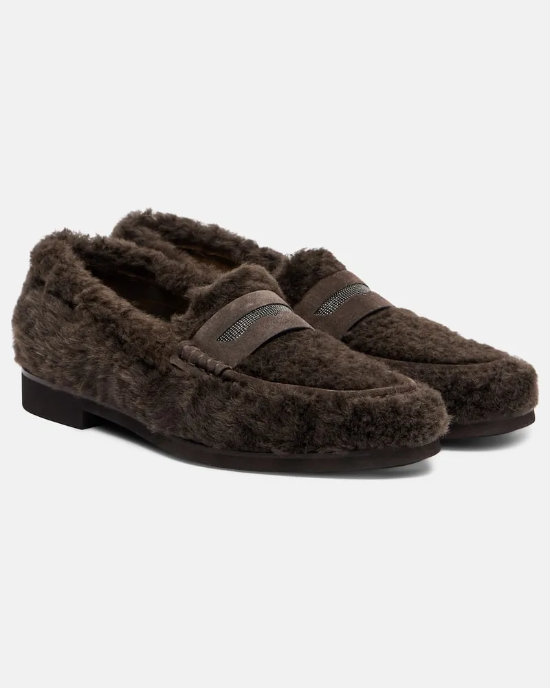 Brunello Cucinelli Loafers Monili aus Shearling Braun