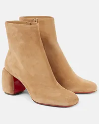 Christian Louboutin Ankle Boots Minny Booty 70 aus Veloursleder Beige