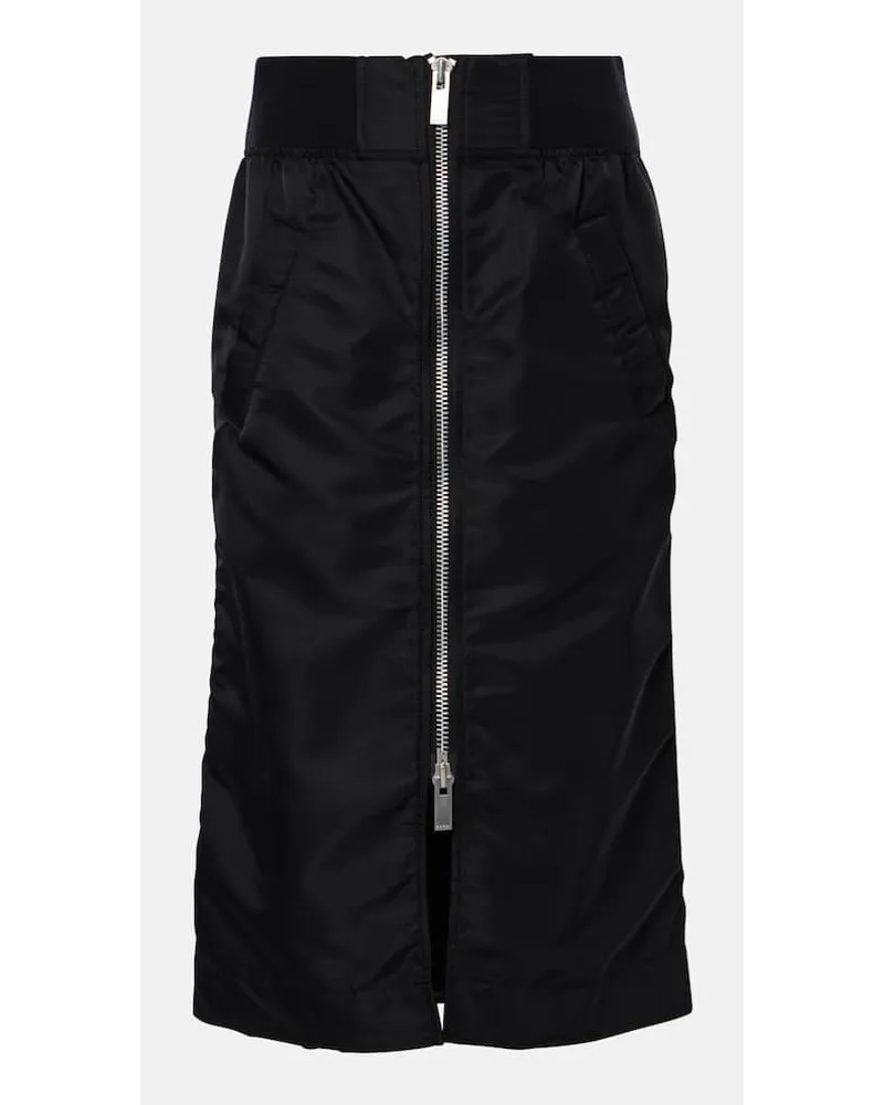 Sacai Midirock aus Twill Schwarz