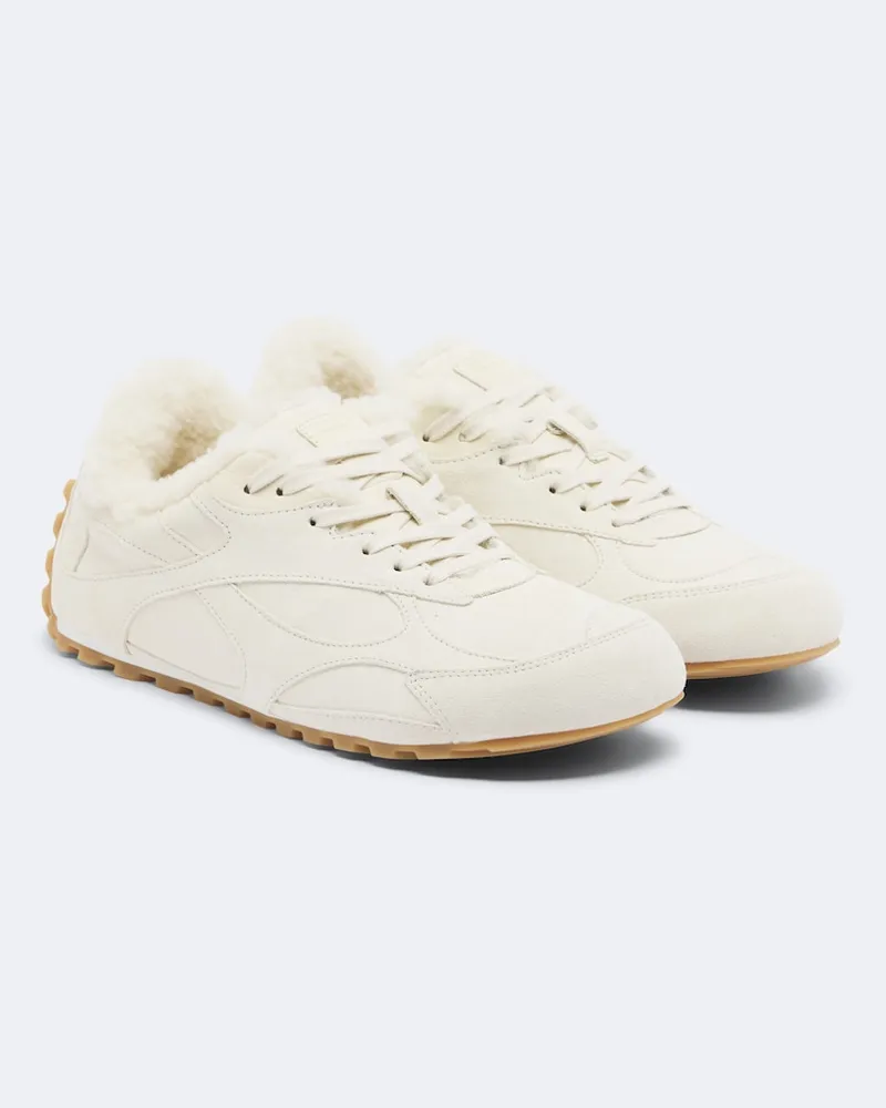 Bottega Veneta Sneakers Orbit Flash aus Veloursleder Weiß