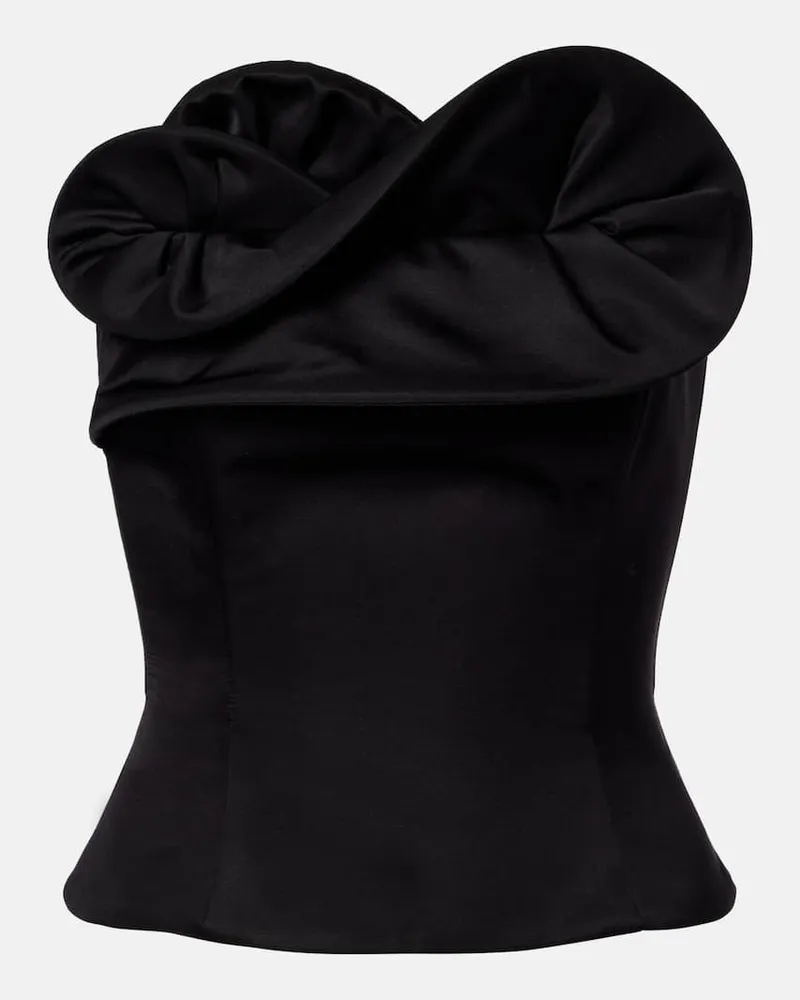 Magda Butrym Bustier-Top aus Wolle und Seide Schwarz