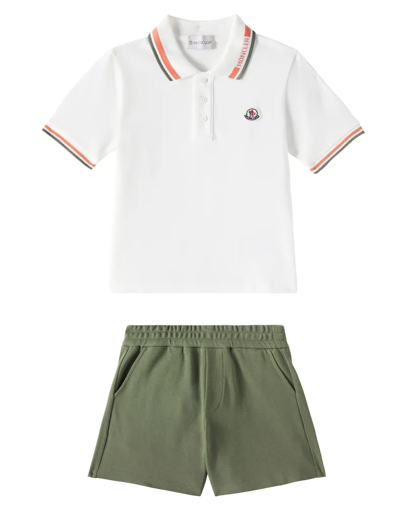 Moncler Set aus Polohemd und Shorts Weiã