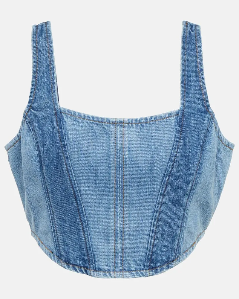 Frame Denim Top aus Denim Blau