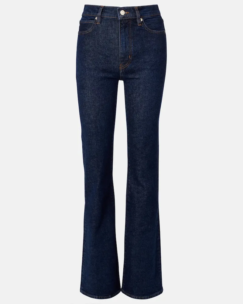 Frame Denim High-Rise Bootcut Jeans Arrow Blau
