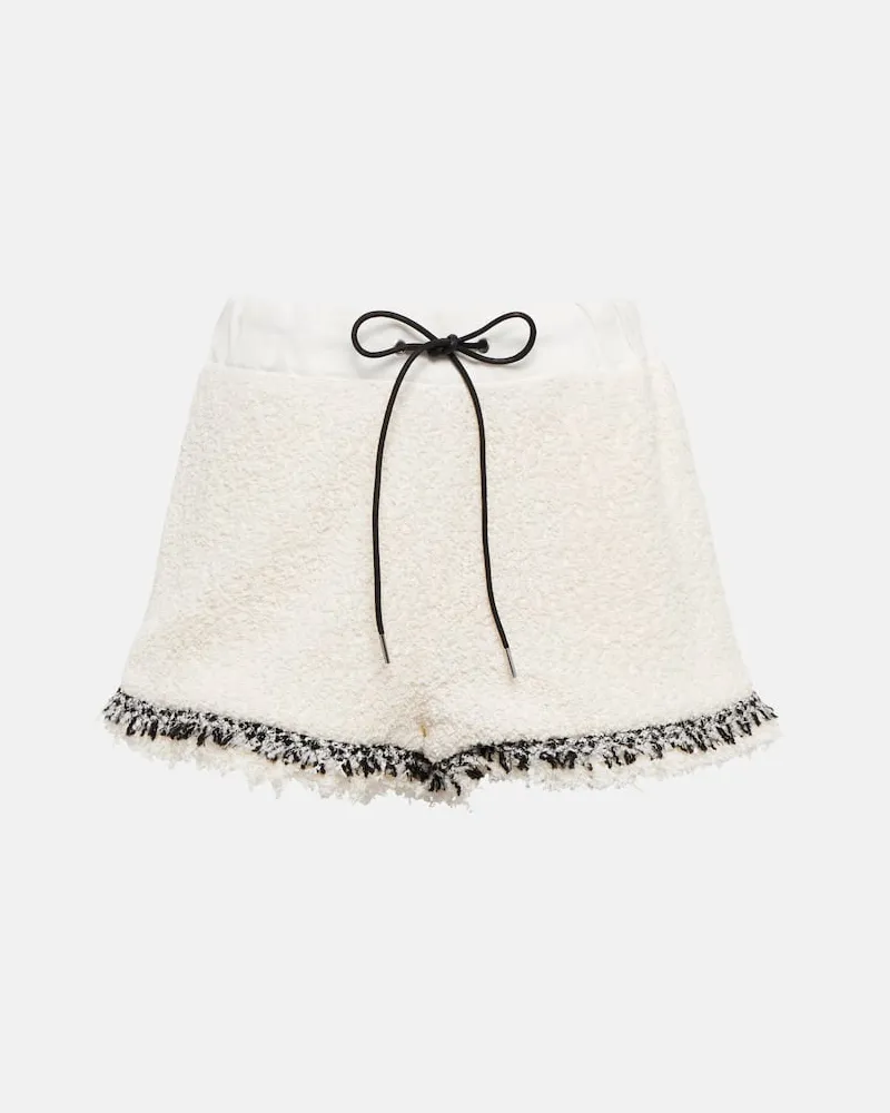 Sacai Shorts aus Tweed Weiß