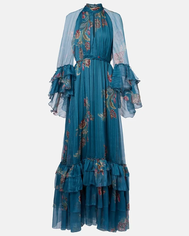 Etro Robe aus Seidenchiffon Weiß