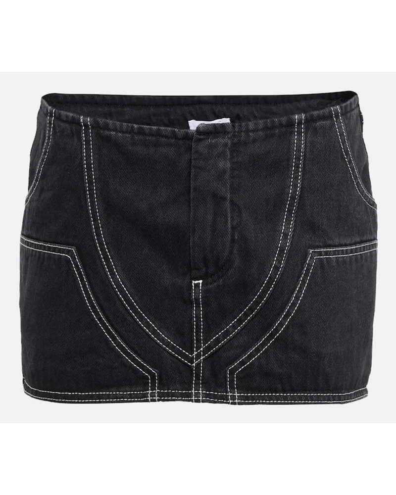 OFF-WHITE Low-Rise Jeansrock Schwarz
