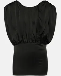 Jil Sander Top aus Satin Schwarz