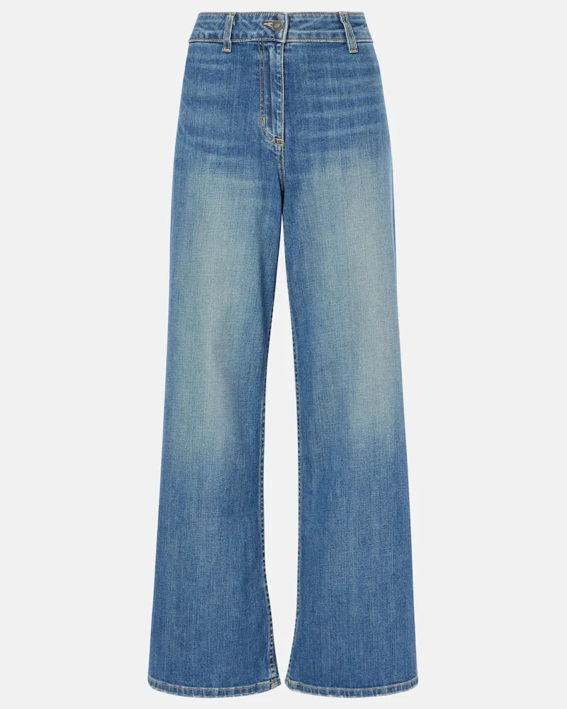 Nili Lotan Mid-Rise Wide-Leg Jeans Megan Blau