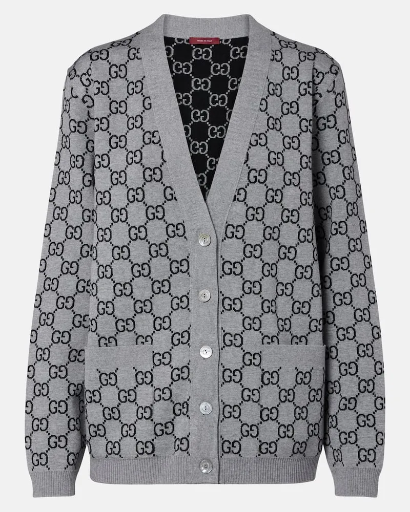 Gucci Cardigan GG aus einem Wollgemisch Grau