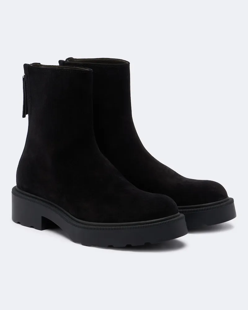 The Row Ankle Boots Nobilis aus Veloursleder Schwarz