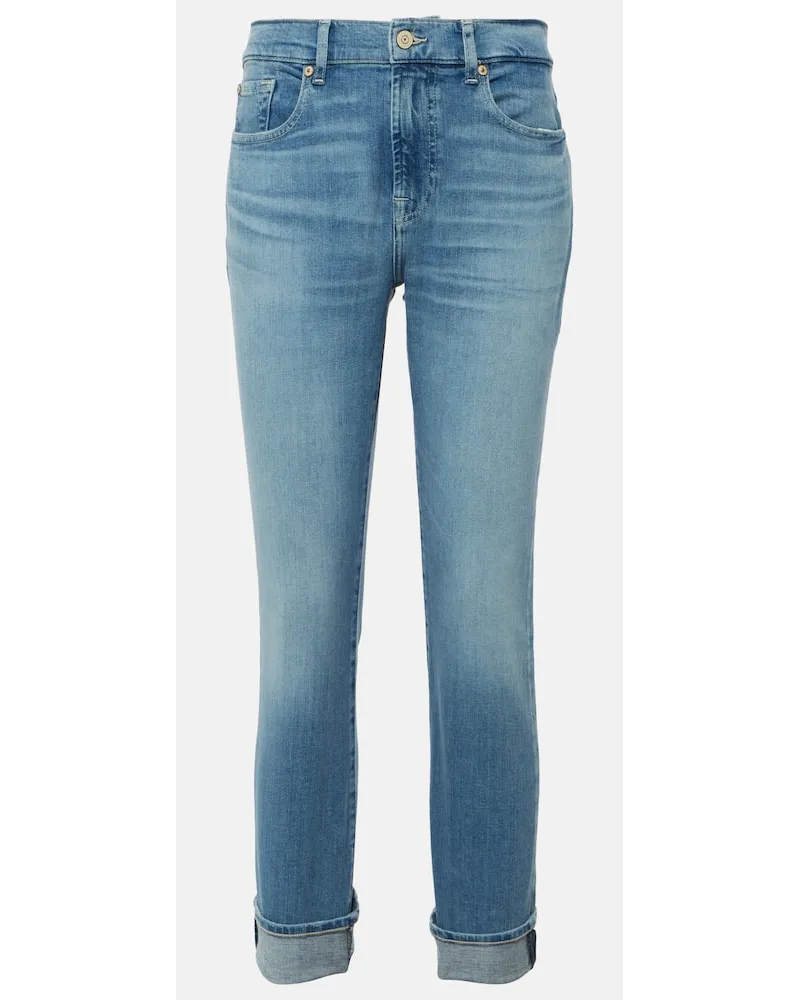 7 for all mankind Low-Rise Slim Jeans Blau